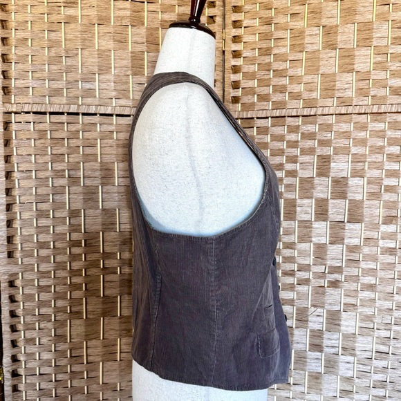 Grey / taupe 100% cotton corduroy Old Navy vest XL - Picture 5 of 12